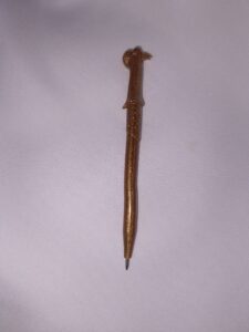 Lapicera Artesanal de Resina Epoxi Cobre Dorado con Glitter