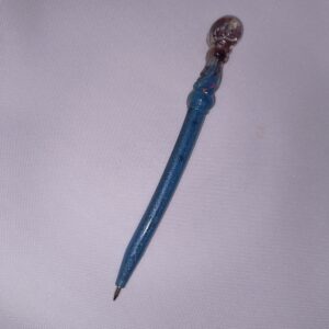 Lapicera Artesanal de Resina Epoxi Azul Galaxia estilo Varita