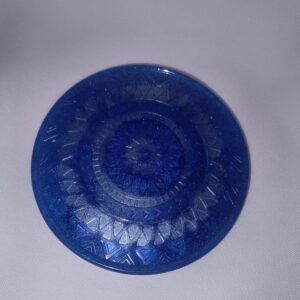 Posavasos / Posatazas Artesanal Mandala de Resina Azul Cobalto