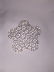 Posavasos / Posatazas Artesanal Flor de Cristal con Relieve y Glitter